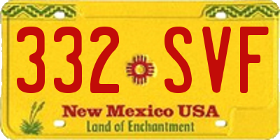 NM license plate 332SVF