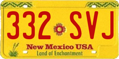 NM license plate 332SVJ