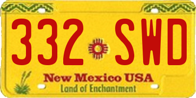 NM license plate 332SWD