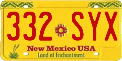 NM license plate 332SYX