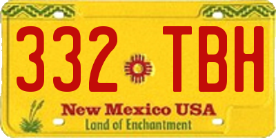 NM license plate 332TBH