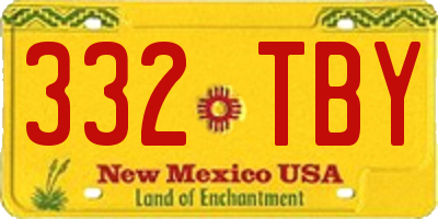 NM license plate 332TBY