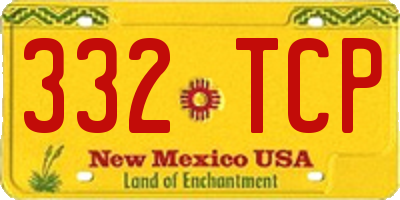 NM license plate 332TCP