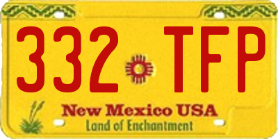 NM license plate 332TFP