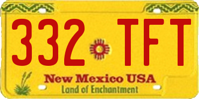 NM license plate 332TFT