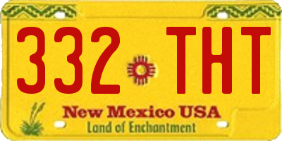 NM license plate 332THT