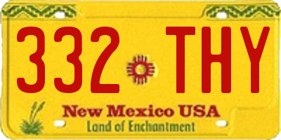 NM license plate 332THY