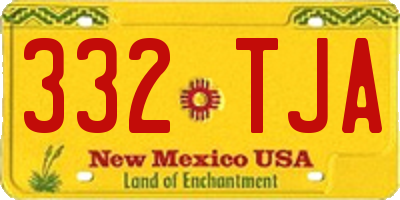 NM license plate 332TJA