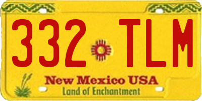 NM license plate 332TLM