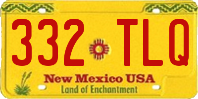 NM license plate 332TLQ