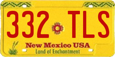 NM license plate 332TLS