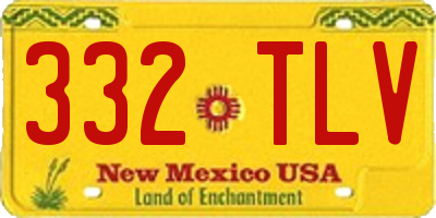 NM license plate 332TLV