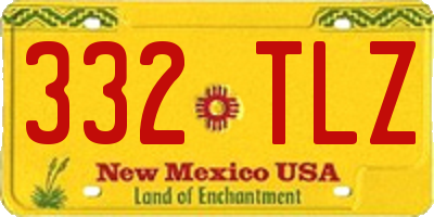 NM license plate 332TLZ