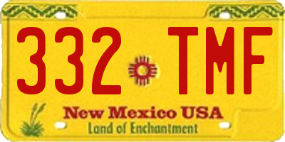 NM license plate 332TMF