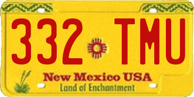 NM license plate 332TMU