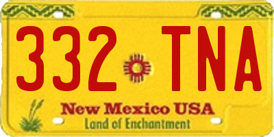 NM license plate 332TNA