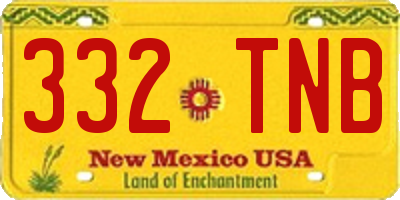 NM license plate 332TNB