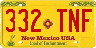 NM license plate 332TNF