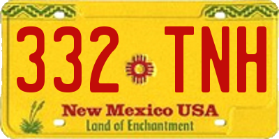 NM license plate 332TNH