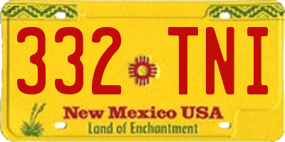 NM license plate 332TNI