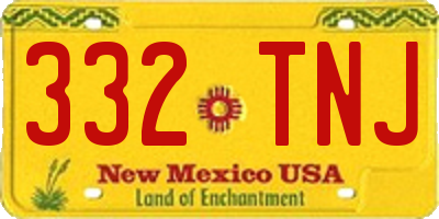NM license plate 332TNJ