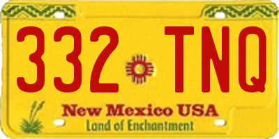 NM license plate 332TNQ