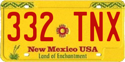 NM license plate 332TNX