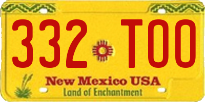 NM license plate 332TOO