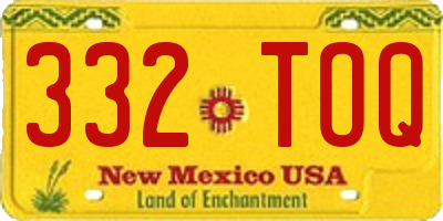 NM license plate 332TOQ