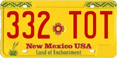 NM license plate 332TOT