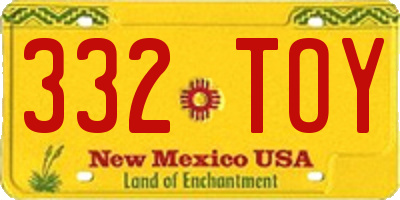 NM license plate 332TOY