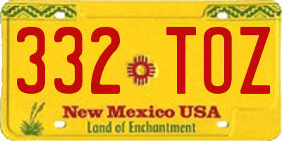 NM license plate 332TOZ