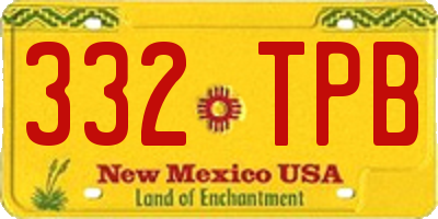NM license plate 332TPB