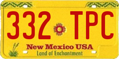 NM license plate 332TPC