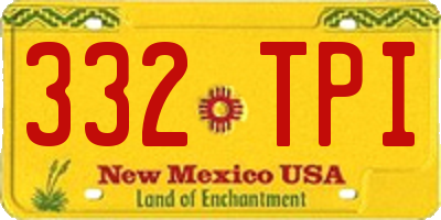 NM license plate 332TPI