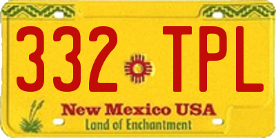 NM license plate 332TPL