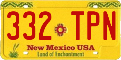 NM license plate 332TPN
