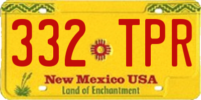 NM license plate 332TPR