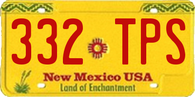 NM license plate 332TPS
