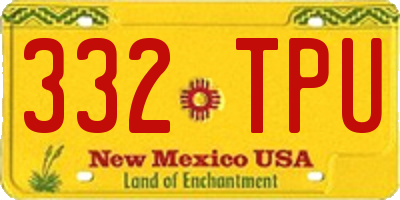 NM license plate 332TPU