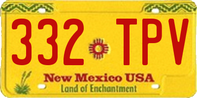 NM license plate 332TPV