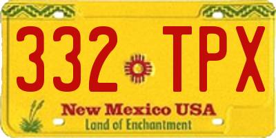 NM license plate 332TPX