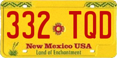 NM license plate 332TQD