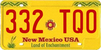 NM license plate 332TQO