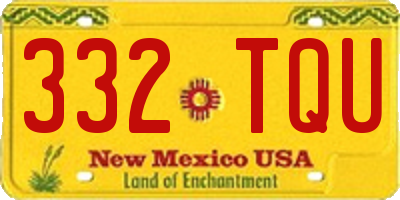 NM license plate 332TQU