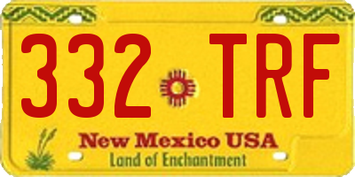 NM license plate 332TRF