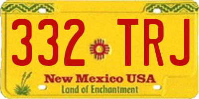 NM license plate 332TRJ