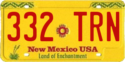 NM license plate 332TRN