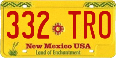 NM license plate 332TRO