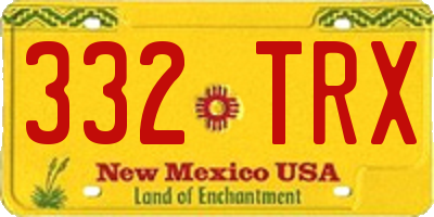 NM license plate 332TRX